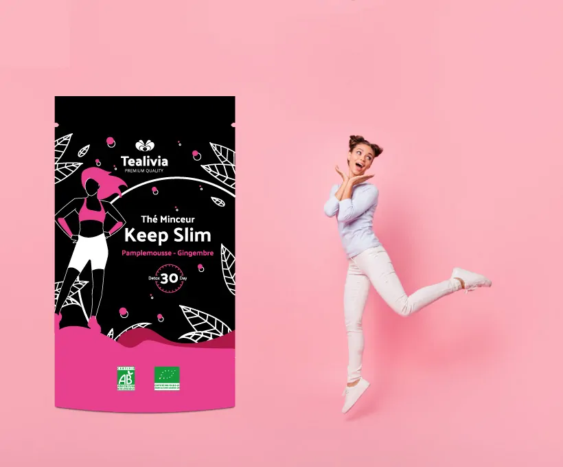 Thé minceur Keep Slim Tealivia, détox pamplemousse-gingembre
